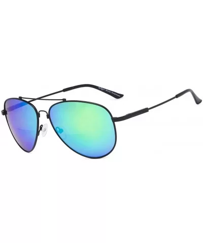 Bifocal Sunglasses - Polit Style Reading Sunglass with Memory Bridge and Arm - Black Frame Green Mirror - C718EGHGL9L $17.83 ...