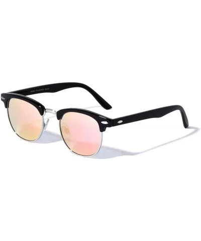 Columbus Brow Classic Retro Color Mirror Sunglasses - Rose Gold - CK1975AZGYK $12.89 Round