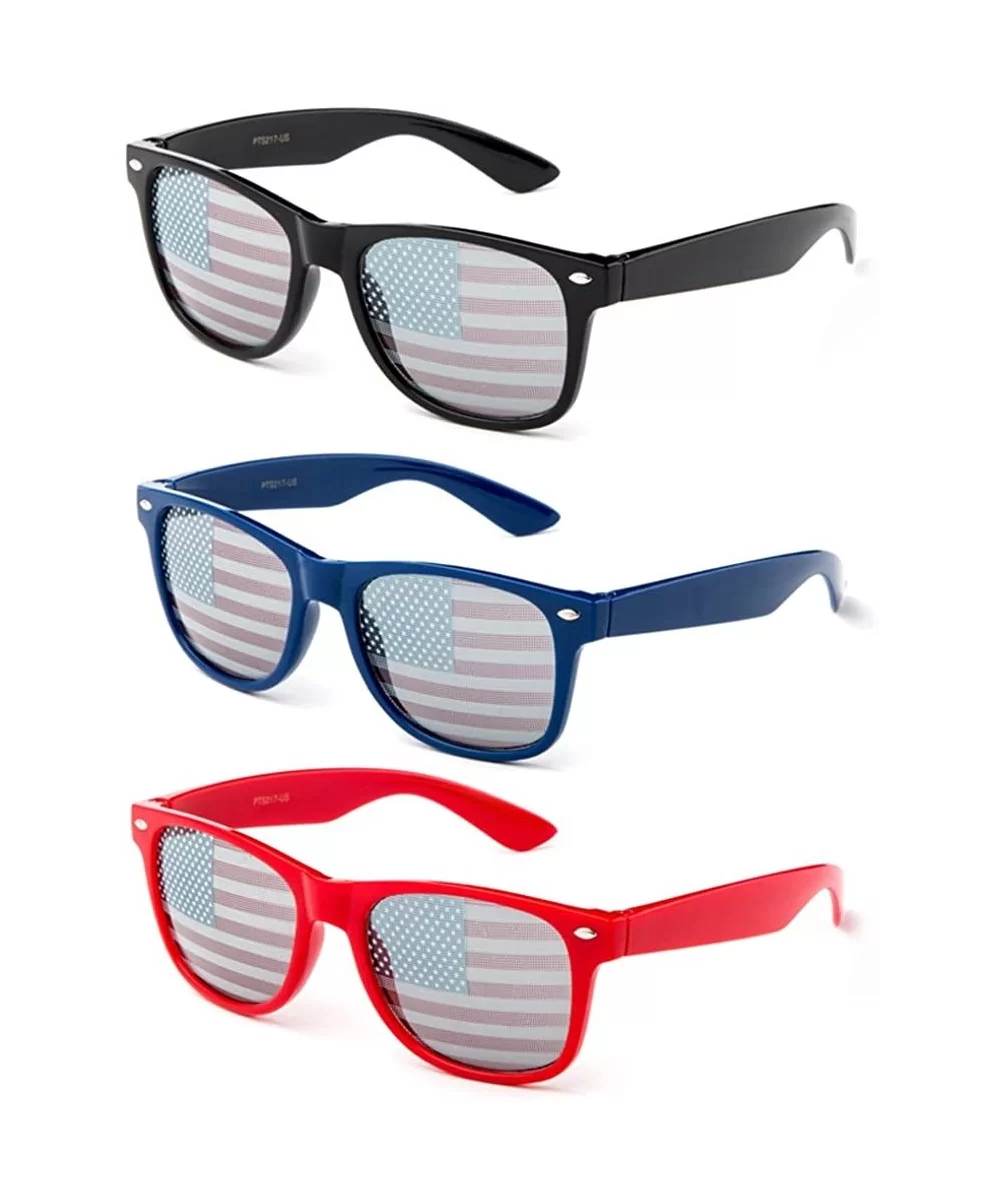 American Flag Team USA Patriotic Design Plastic Shades Party Props Decoration USMNT USWNT Heart - CT18205EZW4 $10.45 Wayfarer