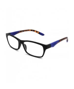 Double Injection Lightweight Reading Glasses Free Case - Z1 Matte Black / Tortoise Blue - C418YTMKUX6 $17.21 Rectangular