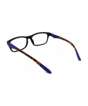 Double Injection Lightweight Reading Glasses Free Case - Z1 Matte Black / Tortoise Blue - C418YTMKUX6 $17.21 Rectangular