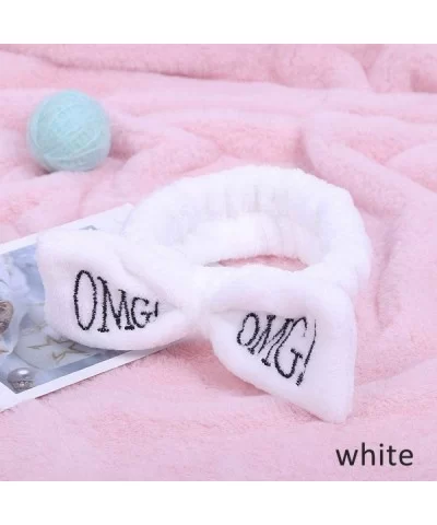 Soft Bath Wash Face Girls Hairband Hair Accessories Headwear Letter Dark Khaki - White - CW18YQURK23 $7.86 Aviator