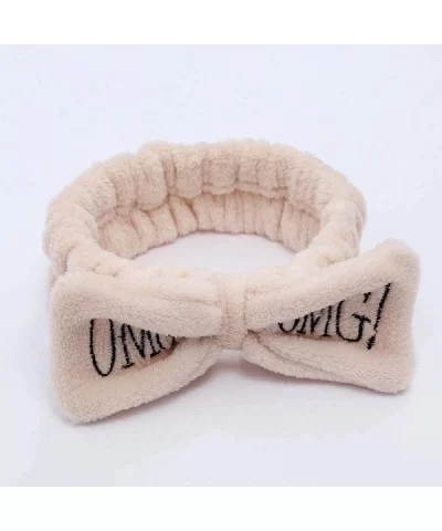 Soft Bath Wash Face Girls Hairband Hair Accessories Headwear Letter Dark Khaki - White - CW18YQURK23 $7.86 Aviator