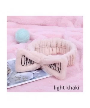 Soft Bath Wash Face Girls Hairband Hair Accessories Headwear Letter Dark Khaki - White - CW18YQURK23 $7.86 Aviator