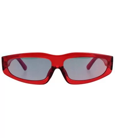 Triangle Lens Narrow Retro Futurism Plastic Mod Sunglasses - Red - CL18K3YTTU2 $11.82 Rectangular