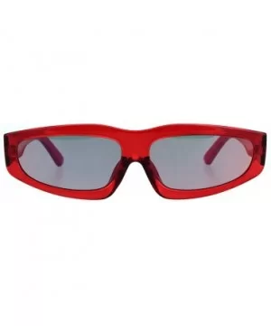 Triangle Lens Narrow Retro Futurism Plastic Mod Sunglasses - Red - CL18K3YTTU2 $11.82 Rectangular