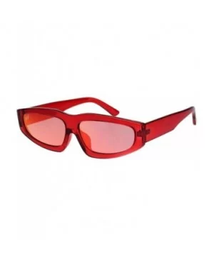 Triangle Lens Narrow Retro Futurism Plastic Mod Sunglasses - Red - CL18K3YTTU2 $11.82 Rectangular