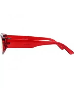 Triangle Lens Narrow Retro Futurism Plastic Mod Sunglasses - Red - CL18K3YTTU2 $11.82 Rectangular