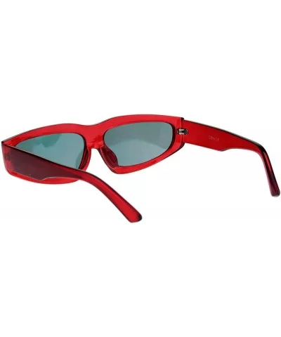 Triangle Lens Narrow Retro Futurism Plastic Mod Sunglasses - Red - CL18K3YTTU2 $11.82 Rectangular