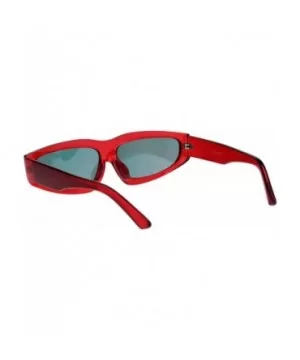 Triangle Lens Narrow Retro Futurism Plastic Mod Sunglasses - Red - CL18K3YTTU2 $11.82 Rectangular