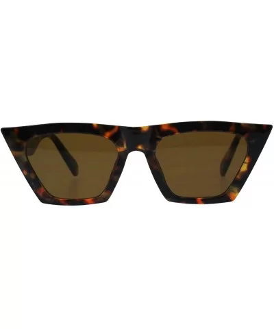 Womens Futuristic Squared Flat Top Cat Eye Goth Retro Mod Sunglasses - Tortoise Brown - CB18GEQMDEU $6.16 Cat Eye