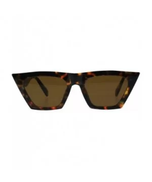 Womens Futuristic Squared Flat Top Cat Eye Goth Retro Mod Sunglasses - Tortoise Brown - CB18GEQMDEU $6.16 Cat Eye