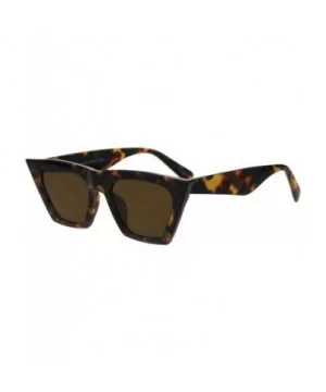 Womens Futuristic Squared Flat Top Cat Eye Goth Retro Mod Sunglasses - Tortoise Brown - CB18GEQMDEU $6.16 Cat Eye