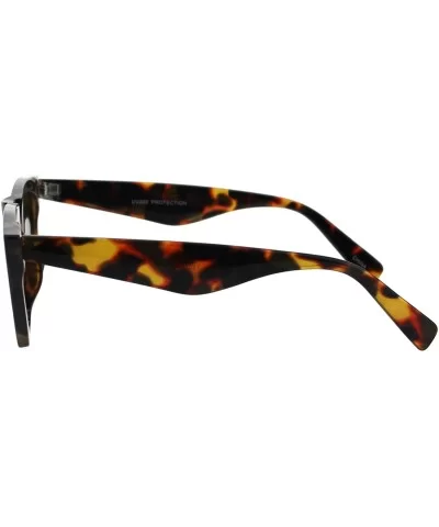 Womens Futuristic Squared Flat Top Cat Eye Goth Retro Mod Sunglasses - Tortoise Brown - CB18GEQMDEU $6.16 Cat Eye