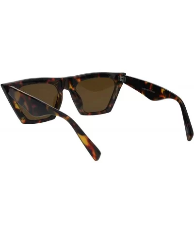 Womens Futuristic Squared Flat Top Cat Eye Goth Retro Mod Sunglasses - Tortoise Brown - CB18GEQMDEU $6.16 Cat Eye