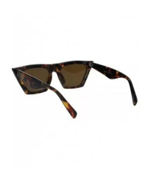 Womens Futuristic Squared Flat Top Cat Eye Goth Retro Mod Sunglasses - Tortoise Brown - CB18GEQMDEU $6.16 Cat Eye