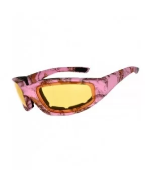 Motorcycle Camouflage Padded Foam Sport Glasses Polarized High Definition Colored Lens - Yellow Lens - CW182GSWDLX $8.78 Sport