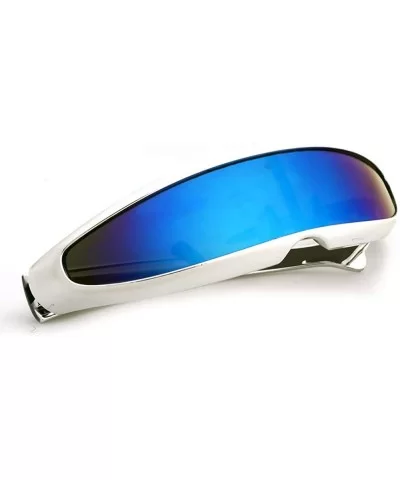 Electroplated Silver Clothing Sunglasses Futuristic - CB199ZXH646 $11.26 Goggle