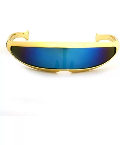 Electroplated Silver Clothing Sunglasses Futuristic - CB199ZXH646 $11.26 Goggle