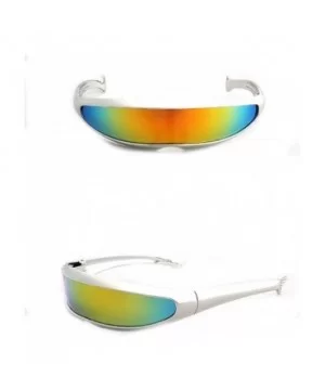 Electroplated Silver Clothing Sunglasses Futuristic - CB199ZXH646 $11.26 Goggle