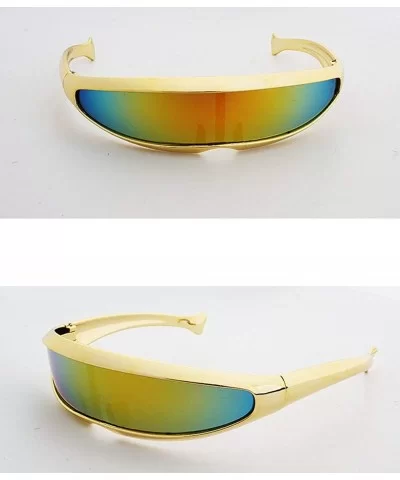 Electroplated Silver Clothing Sunglasses Futuristic - CB199ZXH646 $11.26 Goggle