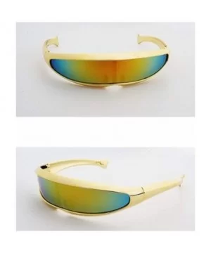 Electroplated Silver Clothing Sunglasses Futuristic - CB199ZXH646 $11.26 Goggle