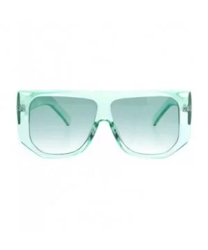 Womens Flat Top Mob Thick Plastic Mafia Retro Sunglasses - Green - CS18I790746 $7.20 Rectangular