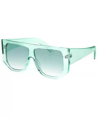 Womens Flat Top Mob Thick Plastic Mafia Retro Sunglasses - Green - CS18I790746 $7.20 Rectangular