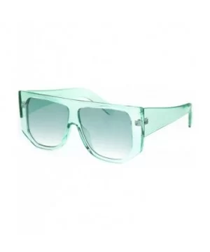 Womens Flat Top Mob Thick Plastic Mafia Retro Sunglasses - Green - CS18I790746 $7.20 Rectangular