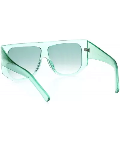 Womens Flat Top Mob Thick Plastic Mafia Retro Sunglasses - Green - CS18I790746 $7.20 Rectangular