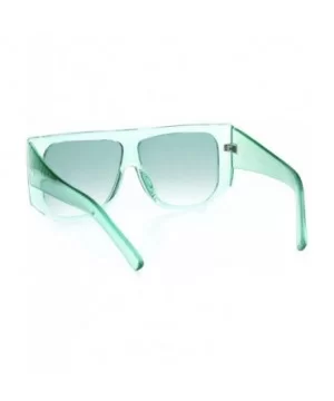 Womens Flat Top Mob Thick Plastic Mafia Retro Sunglasses - Green - CS18I790746 $7.20 Rectangular