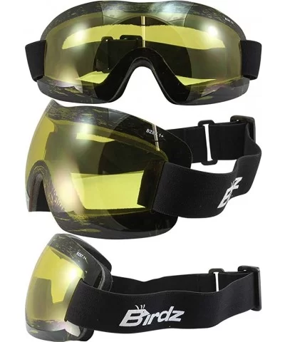 Starling Skydiving Motorcycle Goggles Yellow Anti-Fog One Piece Lens - CY18G2ZCGXN $11.96 Goggle