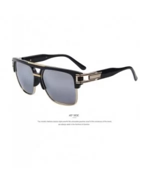 Men Luxury Brand Sunglasses Vintage Oversize Square Sun Glasses Women C01 Black - C05 Silver - CW18XE9SC3M $8.16 Oversized