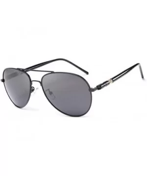 Men Women Fashion Aviator Polarized Sunglasses Vintage with Oversized Frame for Sport Driving Fishing - Grey - C318YNMAEYY $5...