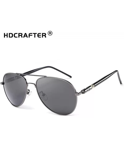 Men Women Fashion Aviator Polarized Sunglasses Vintage with Oversized Frame for Sport Driving Fishing - Grey - C318YNMAEYY $5...