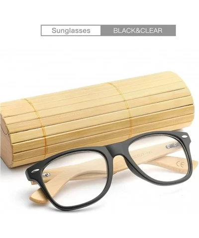 2018 Bamboo Sunglasses Wooden Wood Retro Vintage Summer Glasses for Men Women - B - CO18EM2YWT5 $7.06 Sport