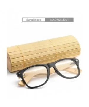 2018 Bamboo Sunglasses Wooden Wood Retro Vintage Summer Glasses for Men Women - B - CO18EM2YWT5 $7.06 Sport