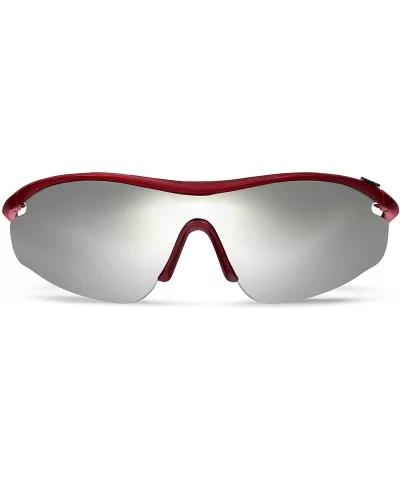 Zeta Red Road Cycling/Fishing Sunglasses with ZEISS P7020M Super Silver Mirrored Lenses - C618KMO90NZ $17.14 Sport