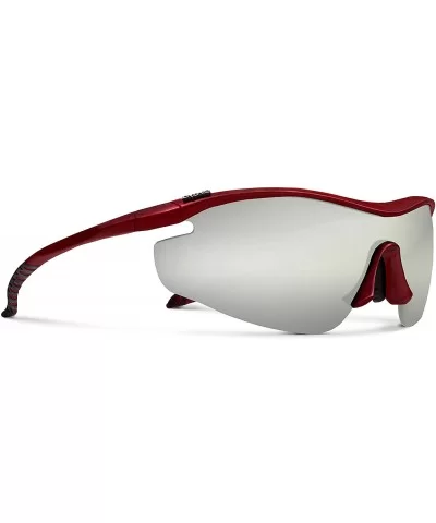 Zeta Red Road Cycling/Fishing Sunglasses with ZEISS P7020M Super Silver Mirrored Lenses - C618KMO90NZ $17.14 Sport