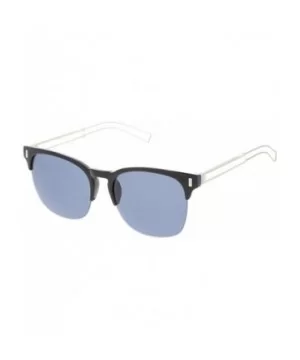 Semi Rimless Wire Hook Temples Square Lens Horn Rimmed Sunglasses 56mm - Black-silver / Smoke - CP12O44XIKW $7.95 Wayfarer