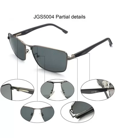 Metal Sport Sunglasses with Spring Hinge Polarized and UV 400 Protection lenses - Gunmetal Frame Grey Lens - CC18TQUXIR0 $11....