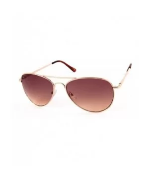 Metal Classic Aviator Color Lens Sunglasses Medium Size P968 - Gold-brown Lens - CH11BJ60JEN $12.39 Aviator