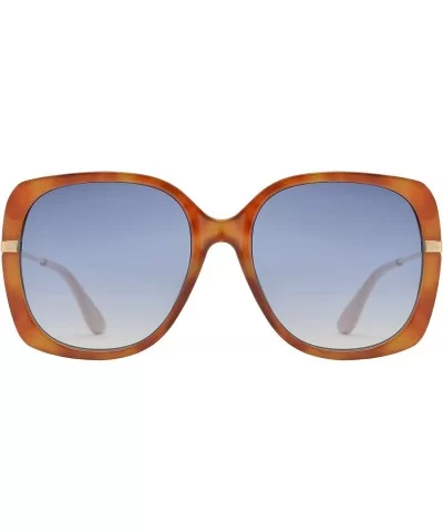 Retro Square Butterfly Sunglasses for Women UV Protection - Brown + Blue Gradient - CE1960Q2S6N $11.46 Butterfly