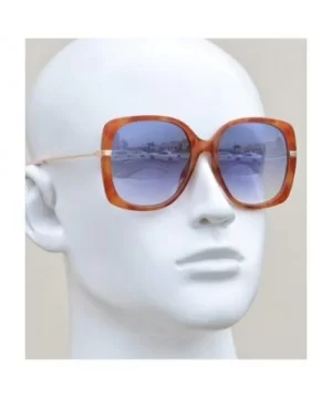 Retro Square Butterfly Sunglasses for Women UV Protection - Brown + Blue Gradient - CE1960Q2S6N $11.46 Butterfly