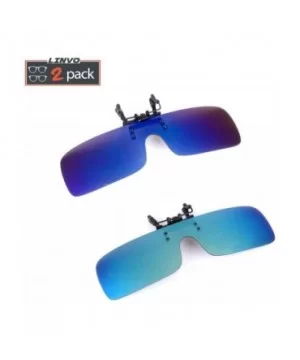 Clip-on Flip Up Polarized Rimless One Piece Sunglasses Over Prescription Glasses for Men Women - CK18N9HRO4Z $9.14 Rimless