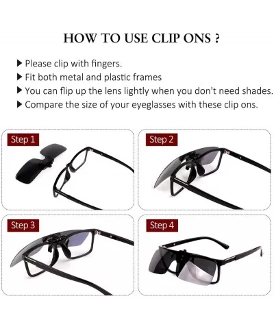 Clip-on Flip Up Polarized Rimless One Piece Sunglasses Over Prescription Glasses for Men Women - CK18N9HRO4Z $9.14 Rimless