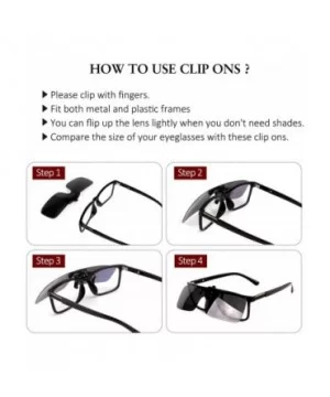 Clip-on Flip Up Polarized Rimless One Piece Sunglasses Over Prescription Glasses for Men Women - CK18N9HRO4Z $9.14 Rimless