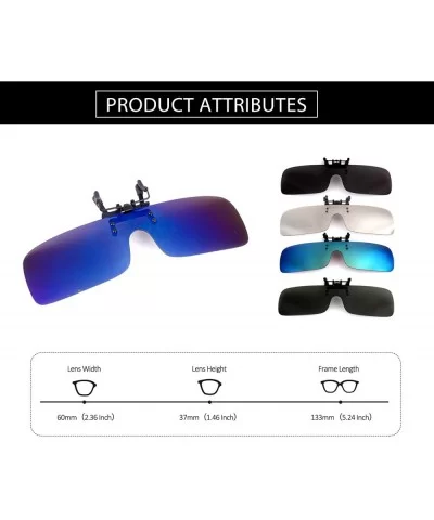 Clip-on Flip Up Polarized Rimless One Piece Sunglasses Over Prescription Glasses for Men Women - CK18N9HRO4Z $9.14 Rimless