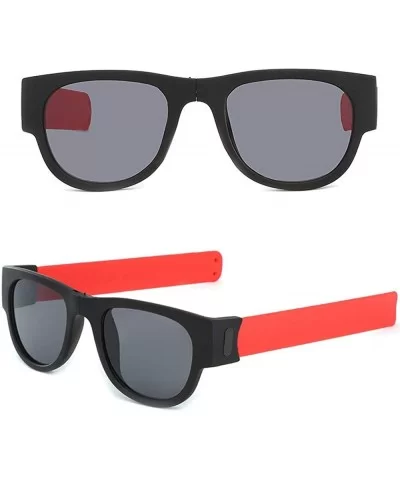 New Creative Wristband Glasses Polarized Sunglasses Driving Fold Goggles Snap Bracelet - Red - CT18TQKDTAX $6.40 Aviator