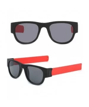 New Creative Wristband Glasses Polarized Sunglasses Driving Fold Goggles Snap Bracelet - Red - CT18TQKDTAX $6.40 Aviator